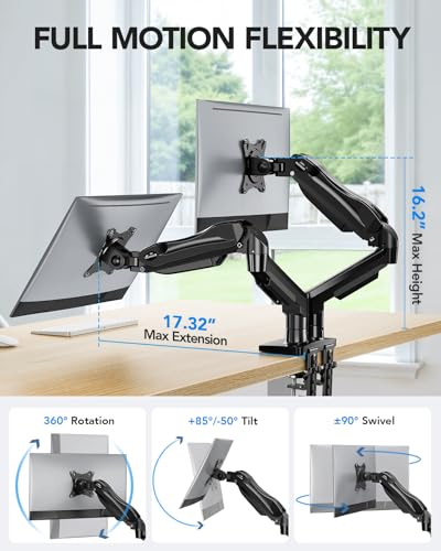 Full-Motion Dual Monitor Stand