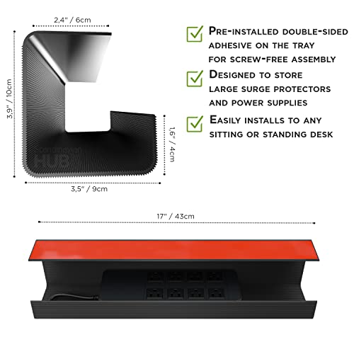 No-Screw Cable Management Trays, Two-Pack