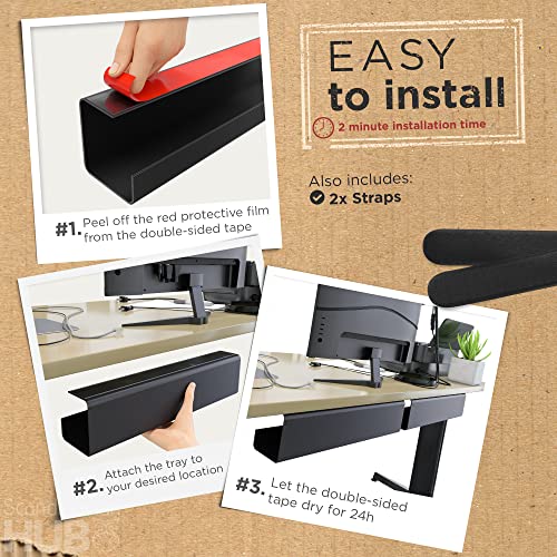 No-Screw Cable Management Trays, Two-Pack