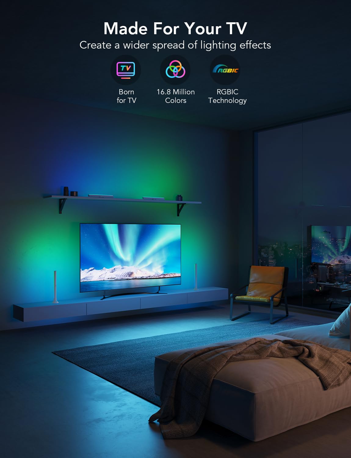 15-Inch RGBIC Smart Light Bars