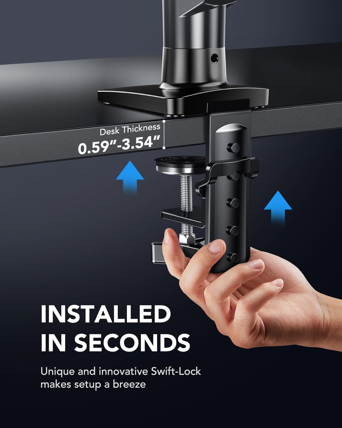 Adjustable Single Monitor Mount