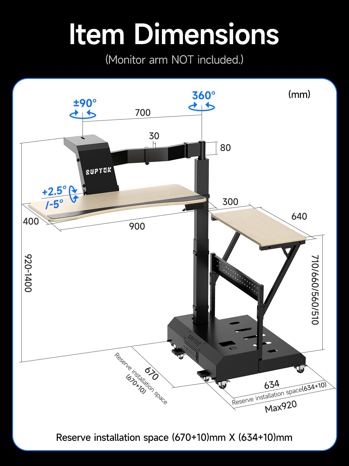 Mobile Electric Gaming Standing Desk