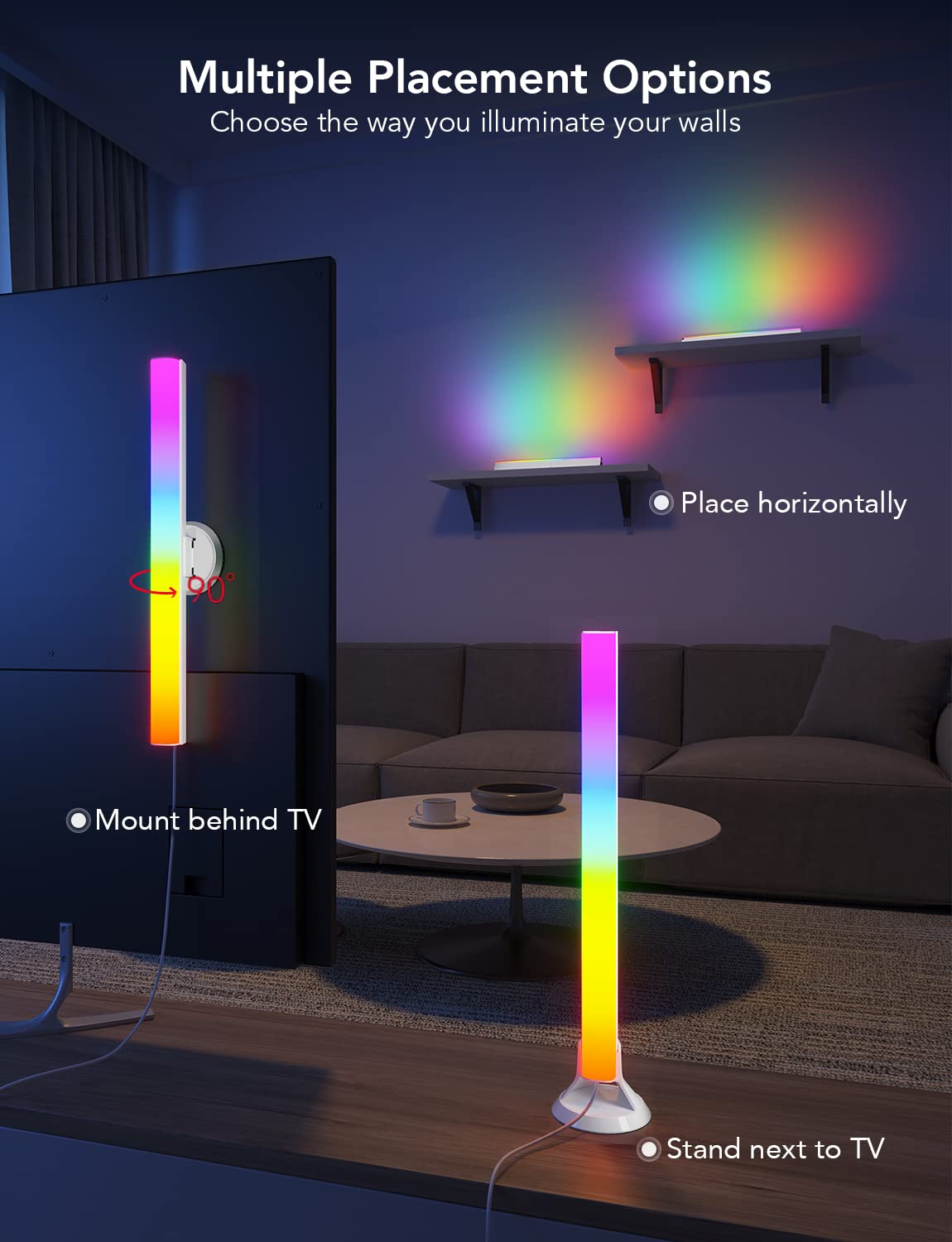 15-Inch RGBIC Smart Light Bars