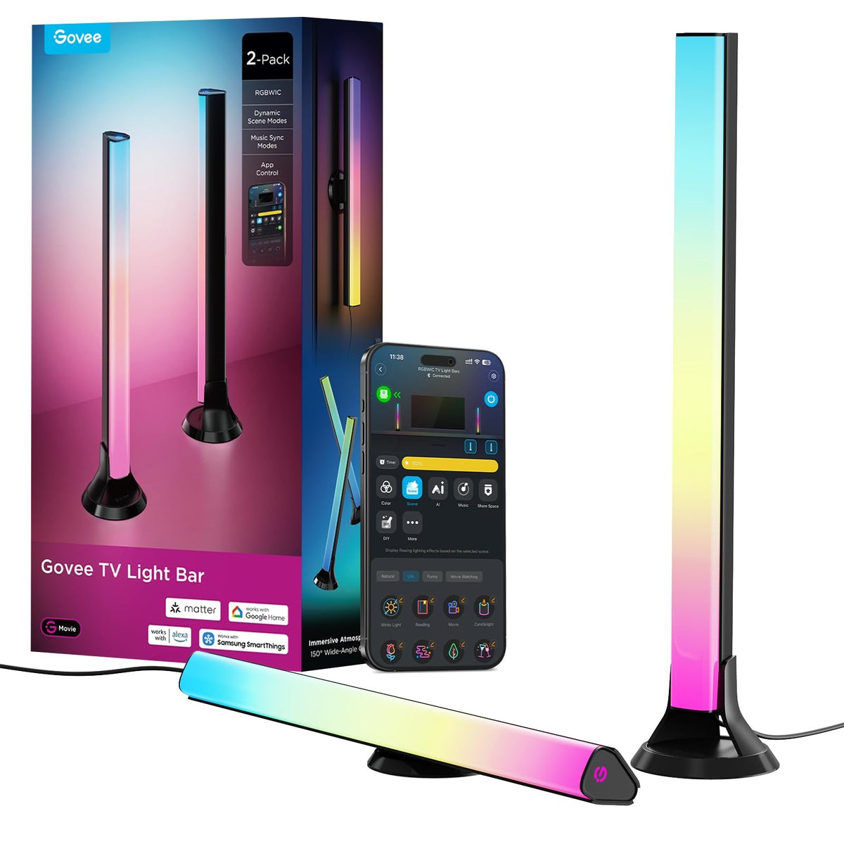 15-Inch RGBIC Smart Light Bars