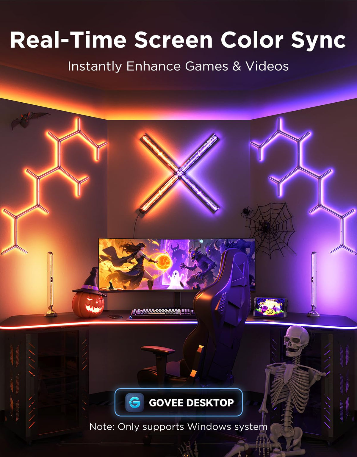 16-Inch Wi-Fi RGBIC Gaming Light Bars