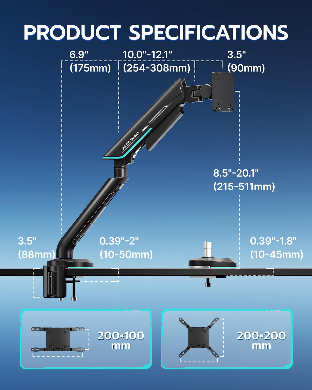 Heavy-Duty Single Gaming Monitor Arm