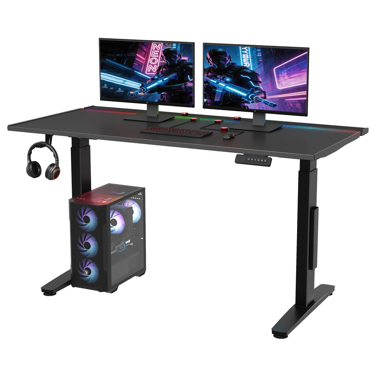 Dual-Motor RGB Gaming Standing Desk