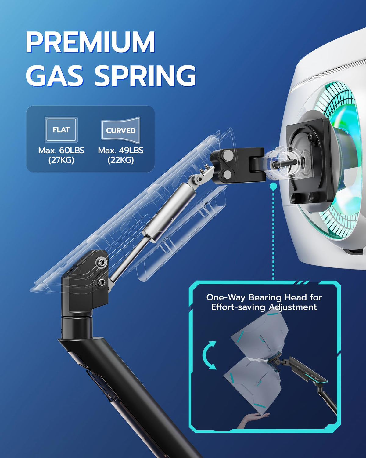 Heavy-Duty Single Gaming Monitor Arm