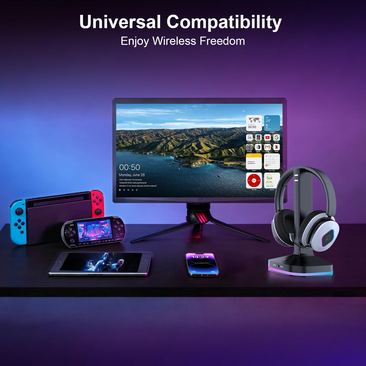 2.4GHz Wireless Console Gaming Headset