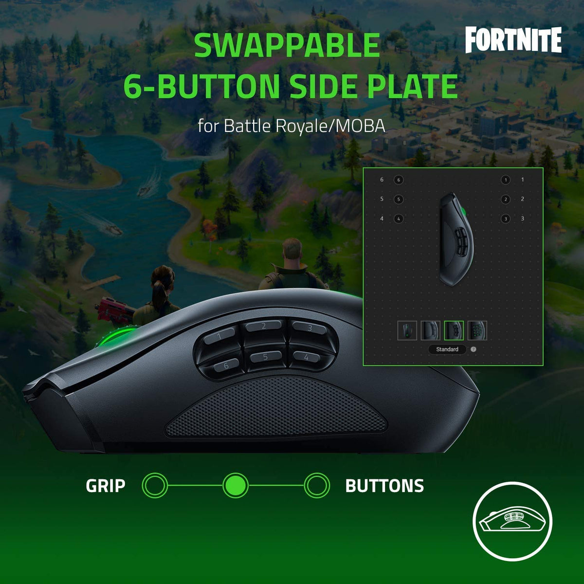 Modular Wireless MMO Gaming Mouse