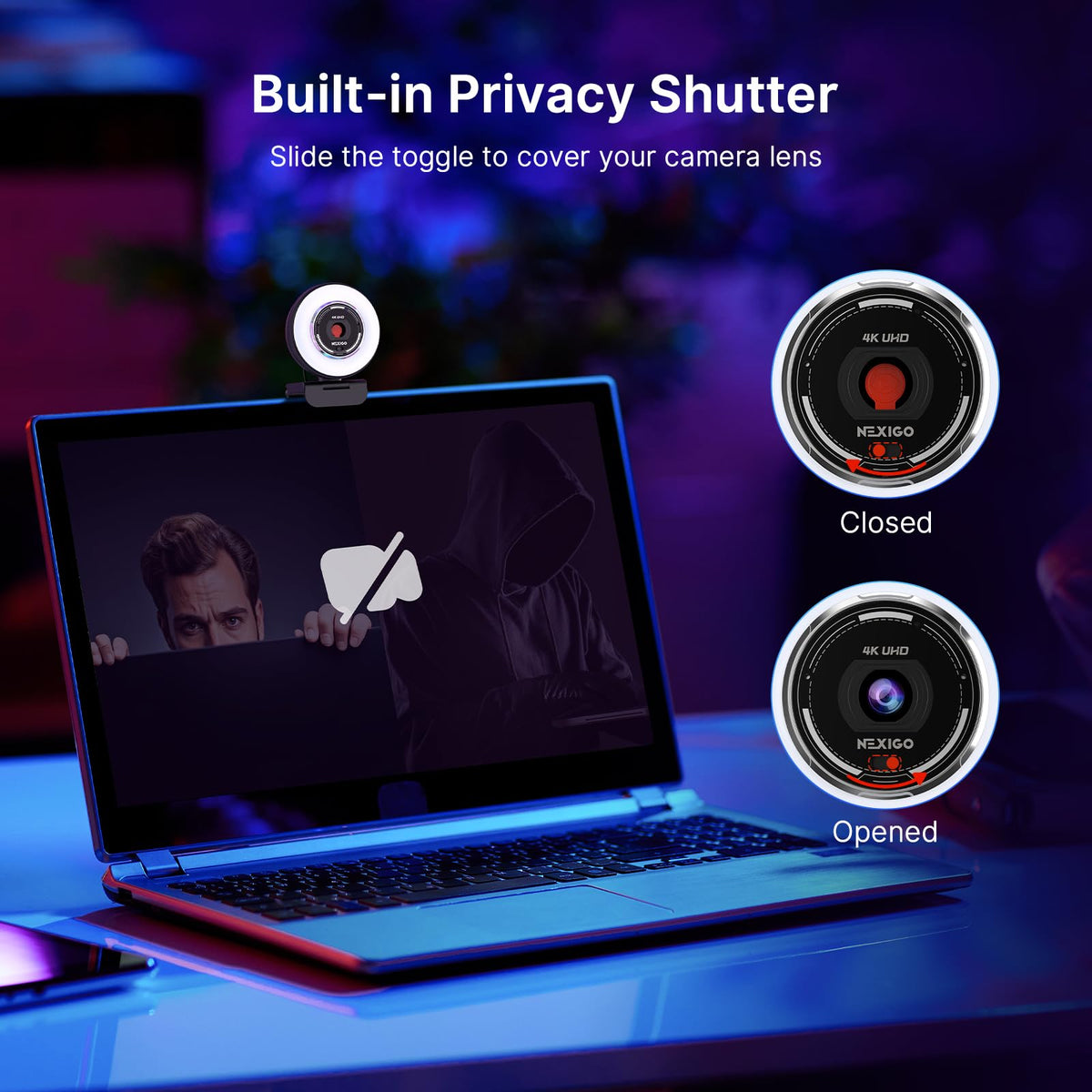 Privacy-Cover 1080p and 4K Webcam
