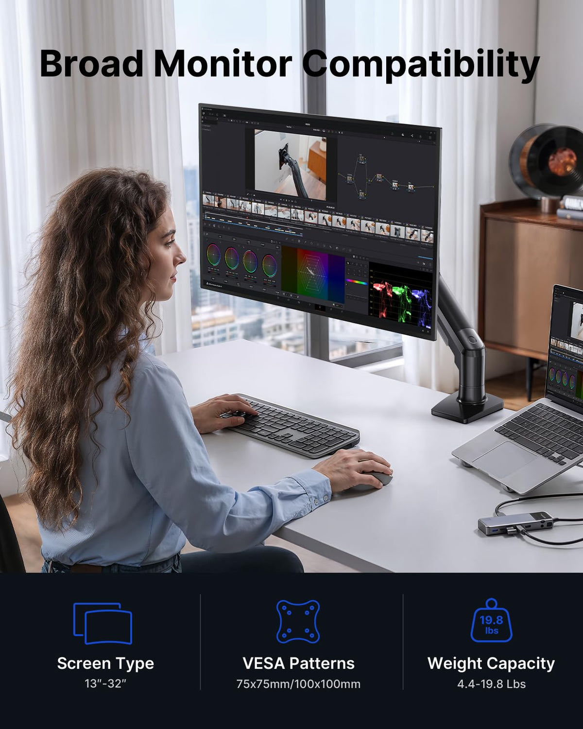 Adjustable Single Monitor Mount