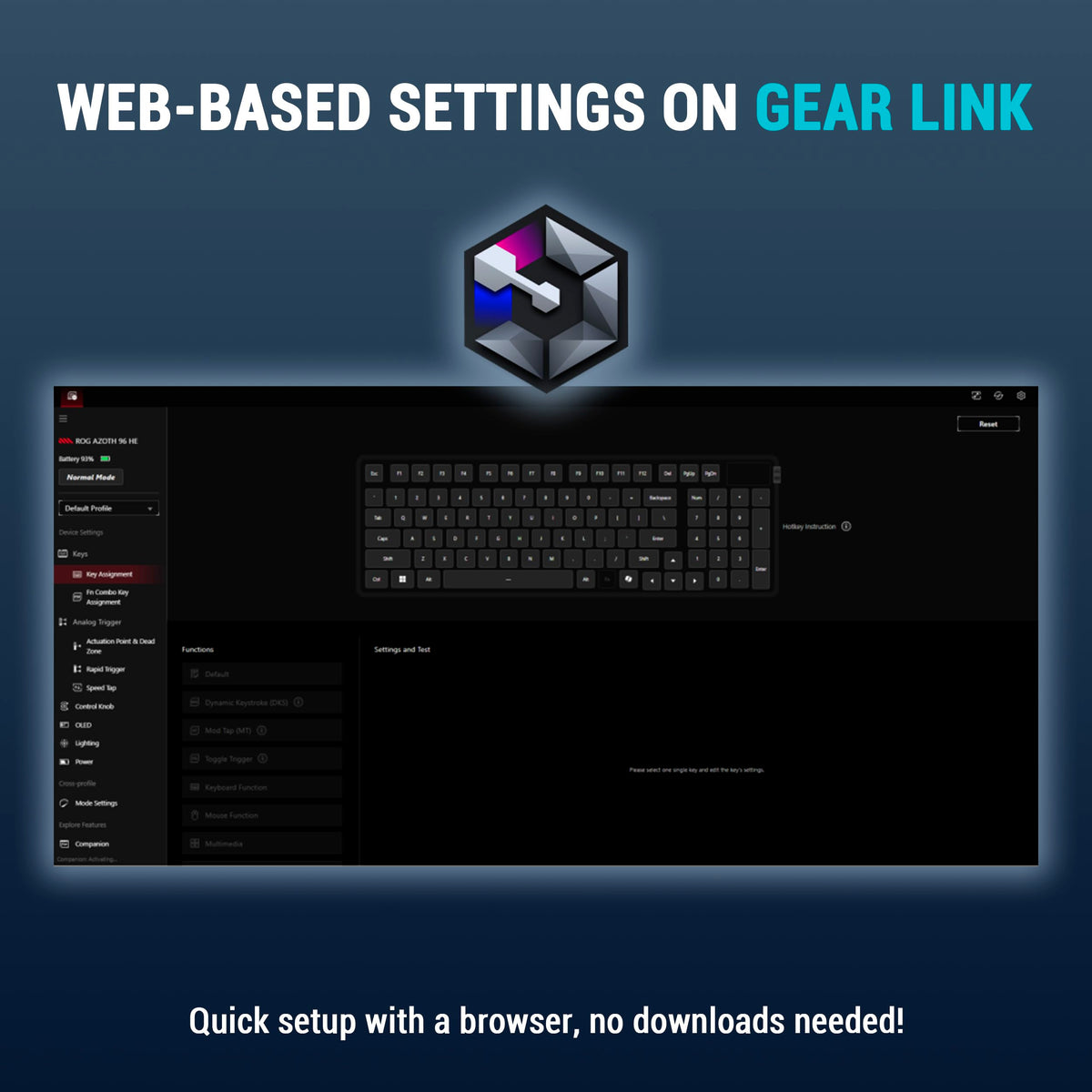 Wireless 96-Key Hall Effect Gaming Keyboard