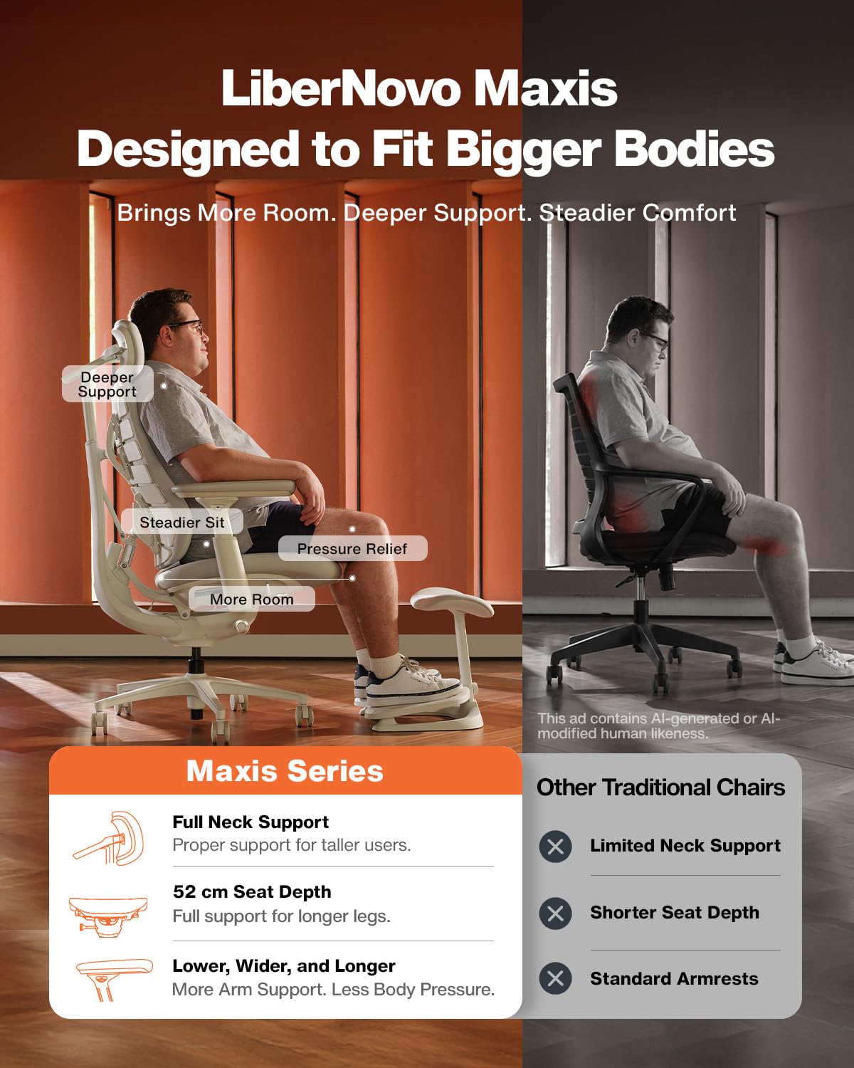 Wide-Frame Ergonomic Gaming Chair