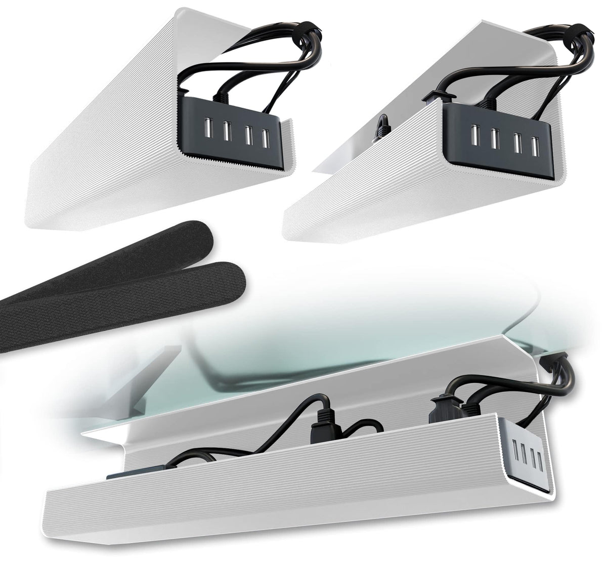 No-Screw Cable Management Trays, Two-Pack