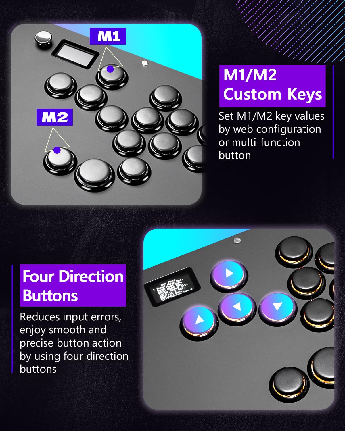 Leverless RGB Arcade Fight Controller
