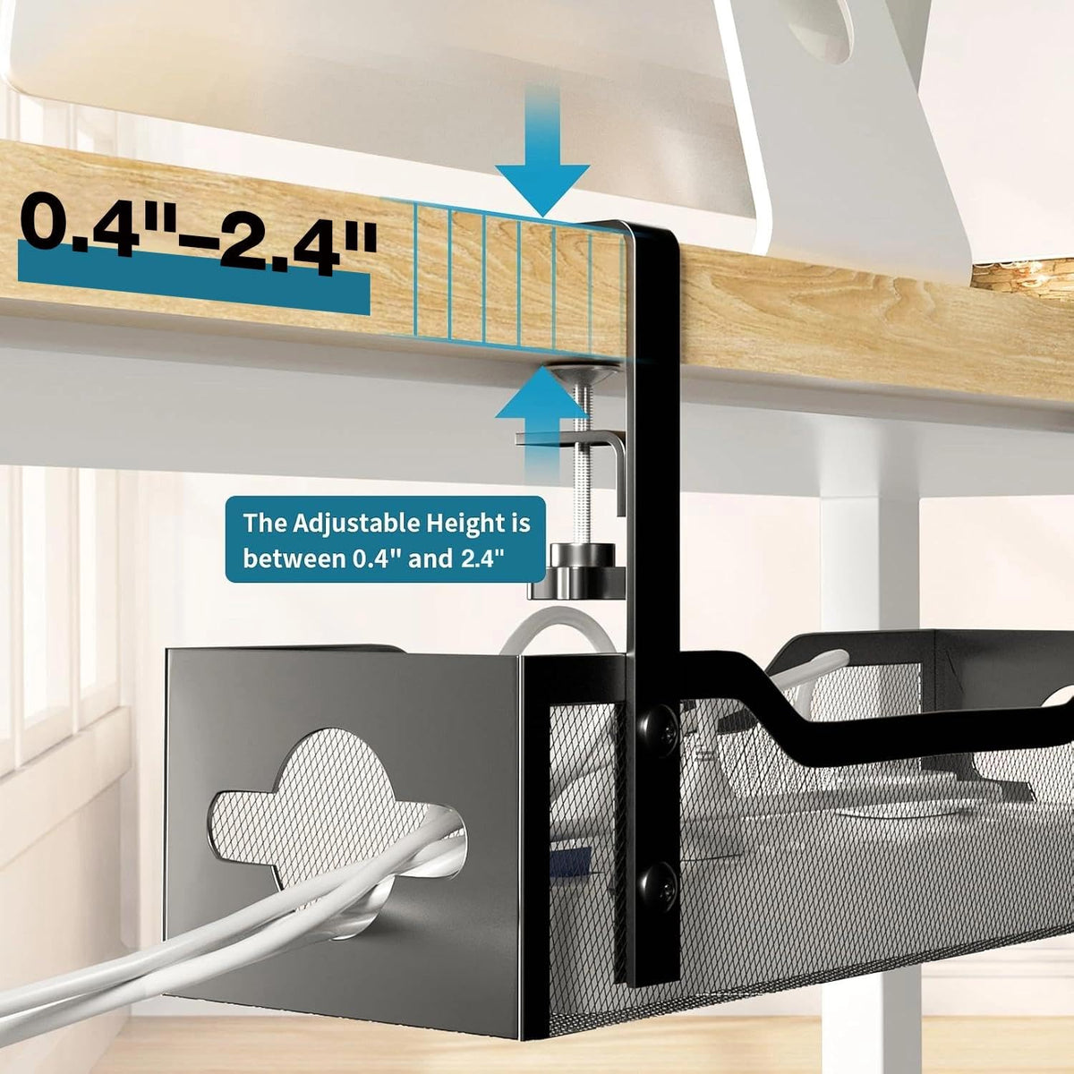 Under-Desk Cable Organizer Rack