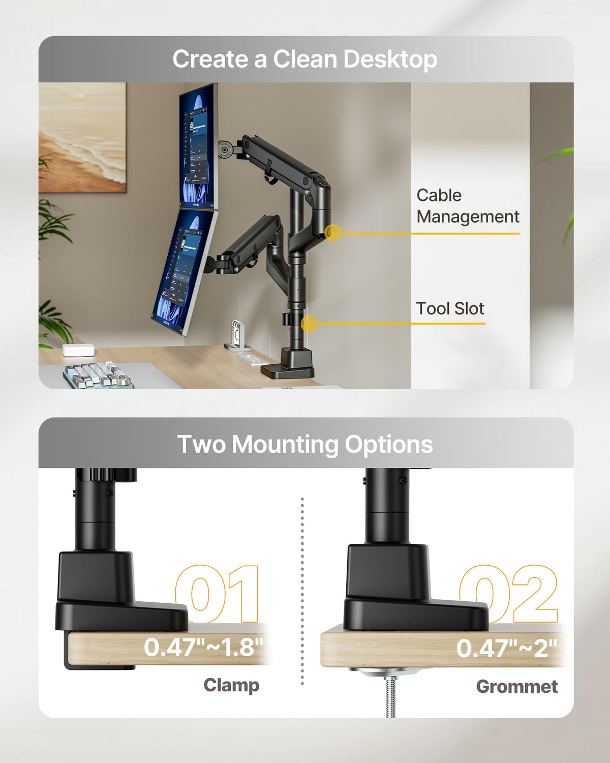 Dual Ultrawide Monitor Arm