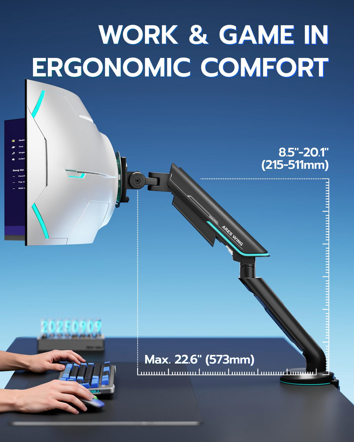 Heavy-Duty Single Gaming Monitor Arm