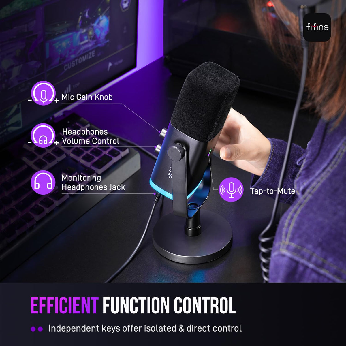 USB and XLR Dynamic Gaming Microphone