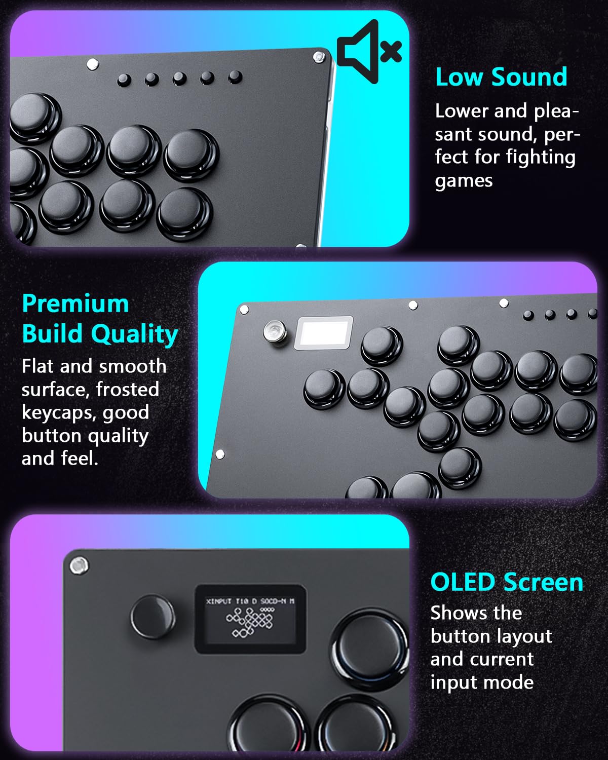 Leverless RGB Arcade Fight Controller