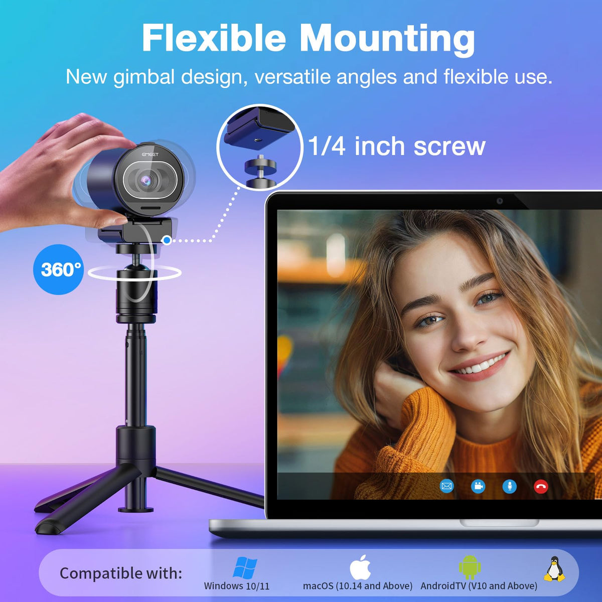 4K Streaming Webcam with Autofocus