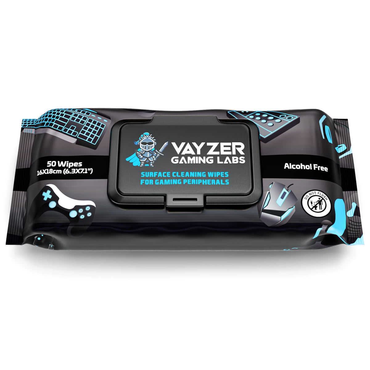 Electronic Gaming Gear Cleaning Wipes, 50-Pack