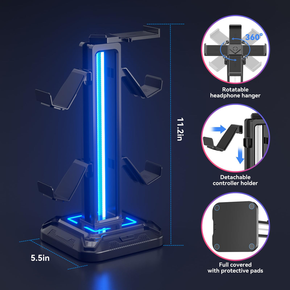 RGB Headset and Controller Stand
