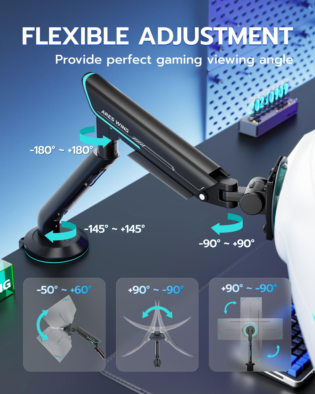 Heavy-Duty Single Gaming Monitor Arm