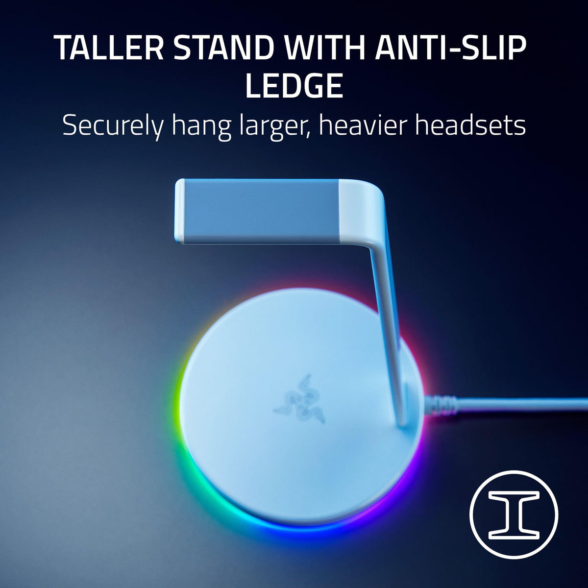 RGB Headphone Stand with USB Hub