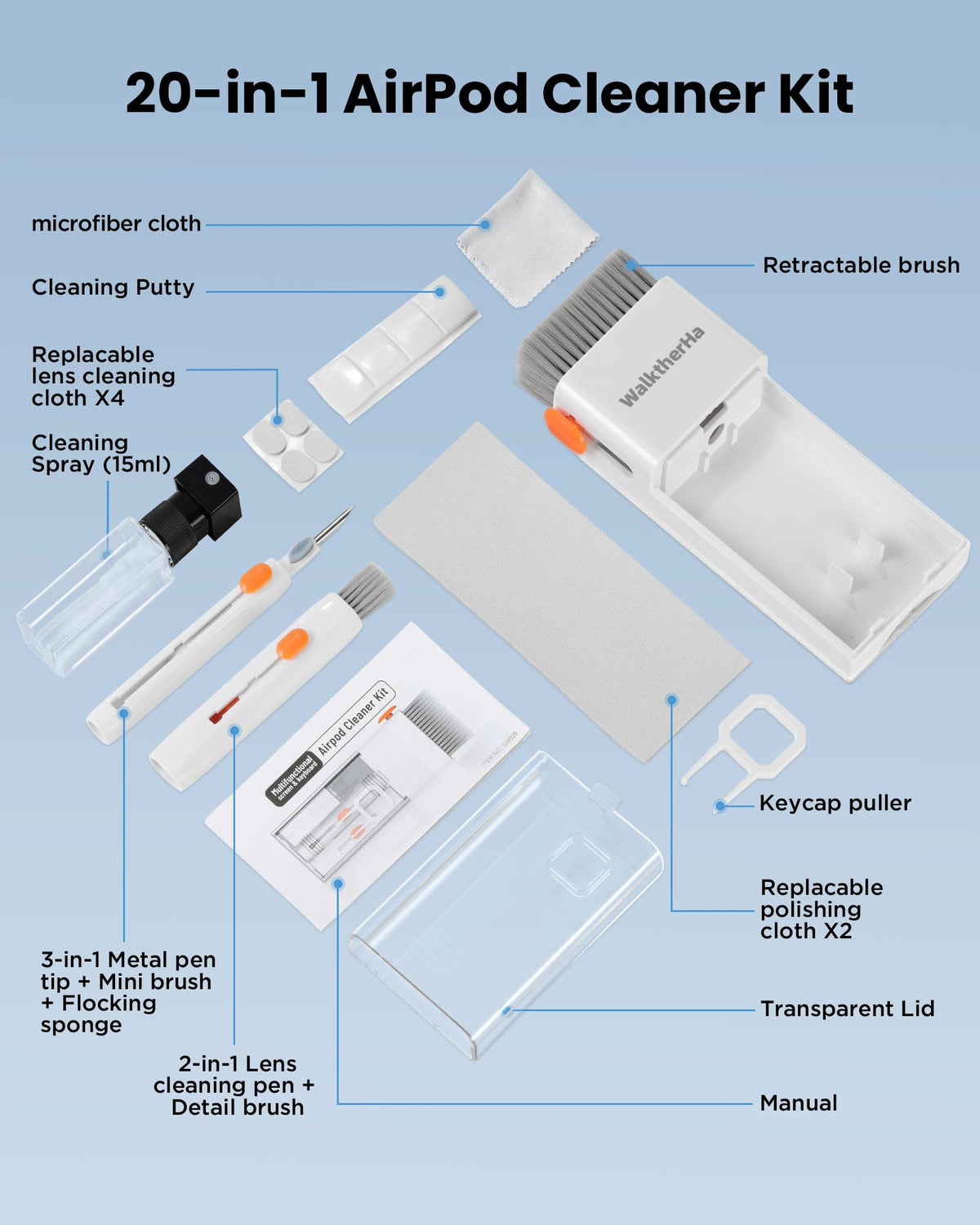20-in-One Earbud and Device Cleaning Kit