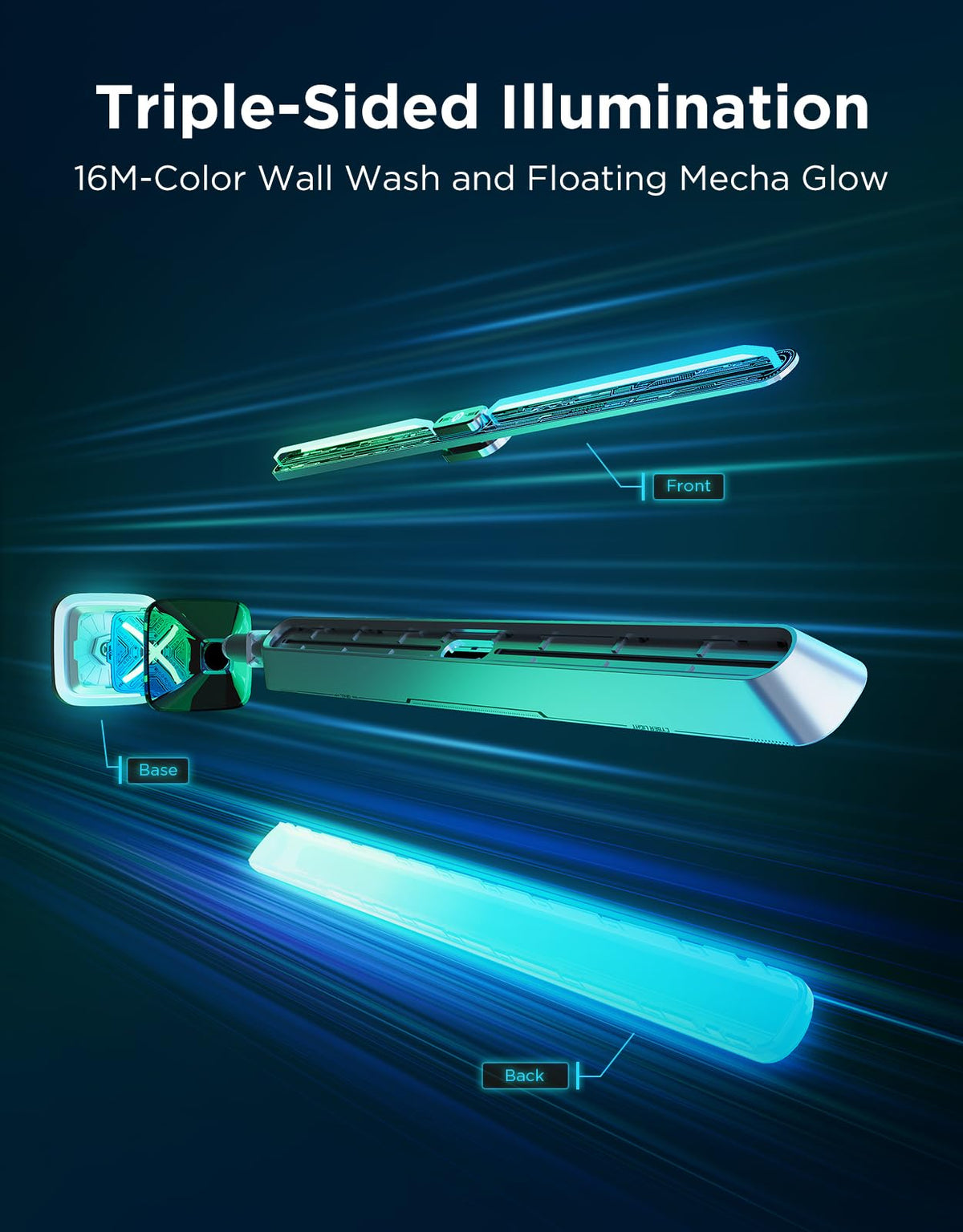 16-Inch Wi-Fi RGBIC Gaming Light Bars