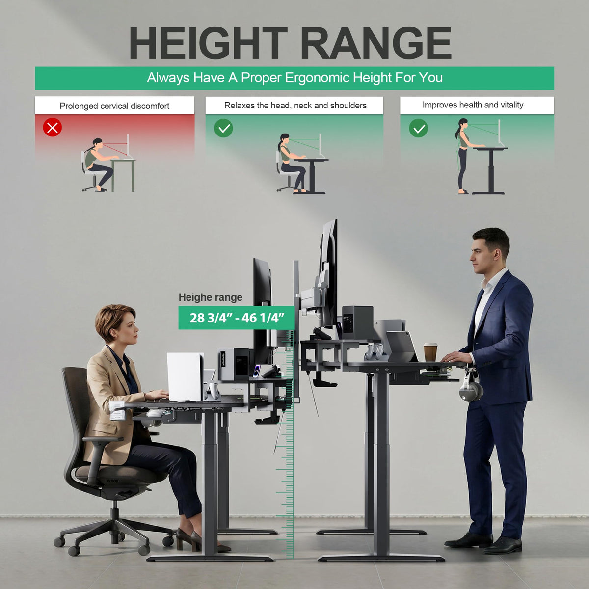 72-Inch RGB Height-Adjustable Gaming Desk