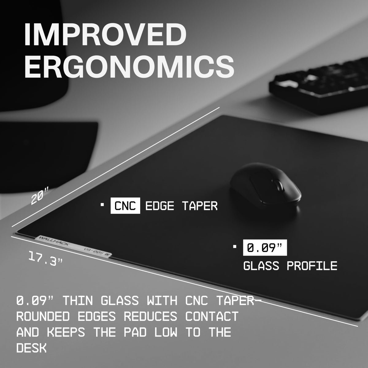 Tempered Glass Esports Mouse Pad