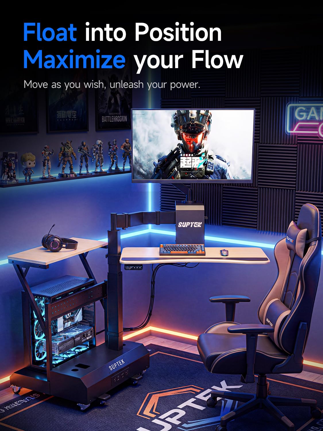 Mobile Electric Gaming Standing Desk