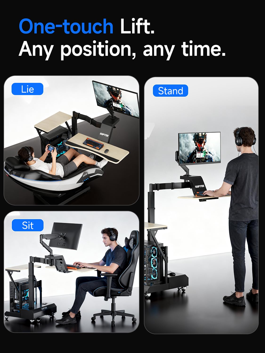 Mobile Electric Gaming Standing Desk