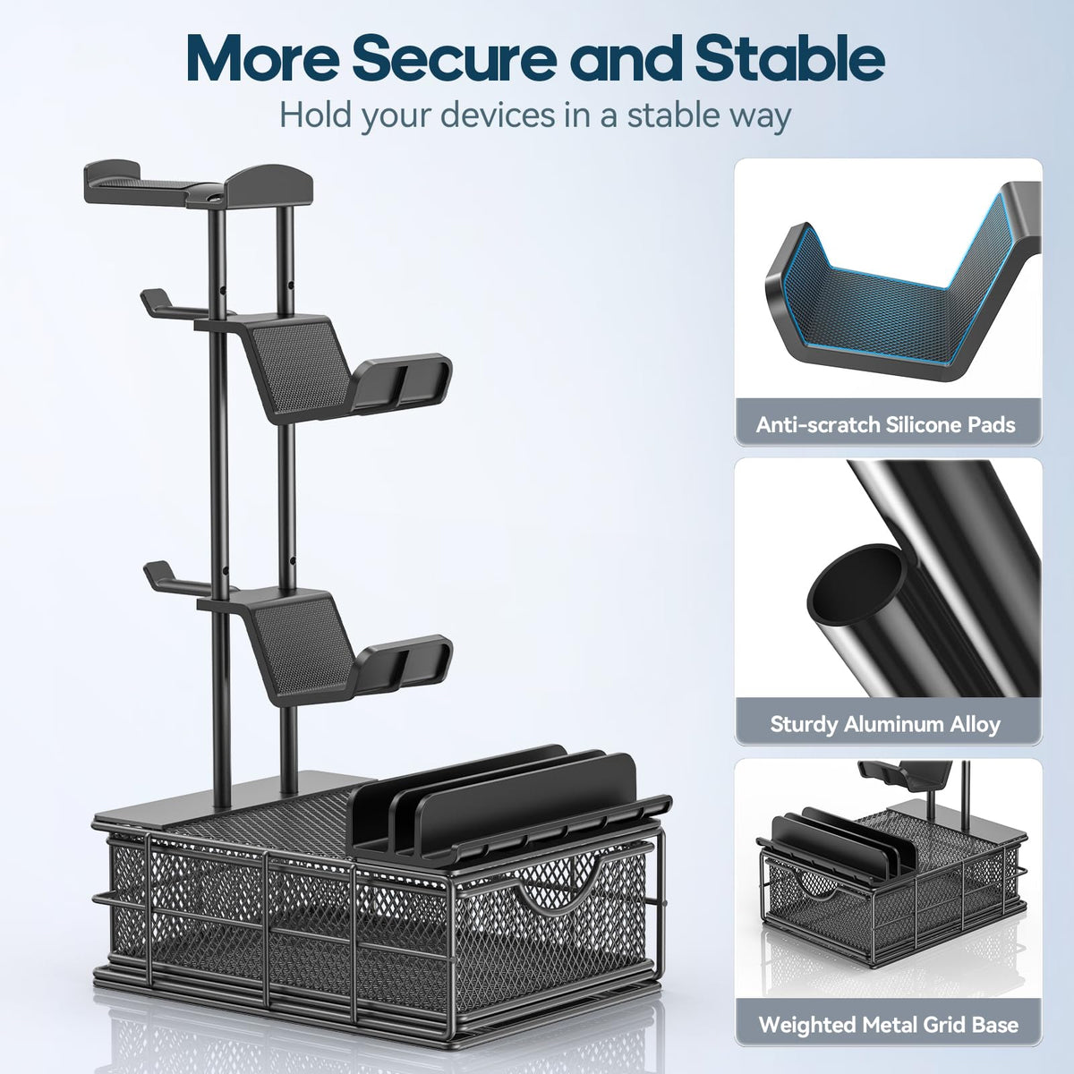 Headset Stand with Drawer and Cable Organizer