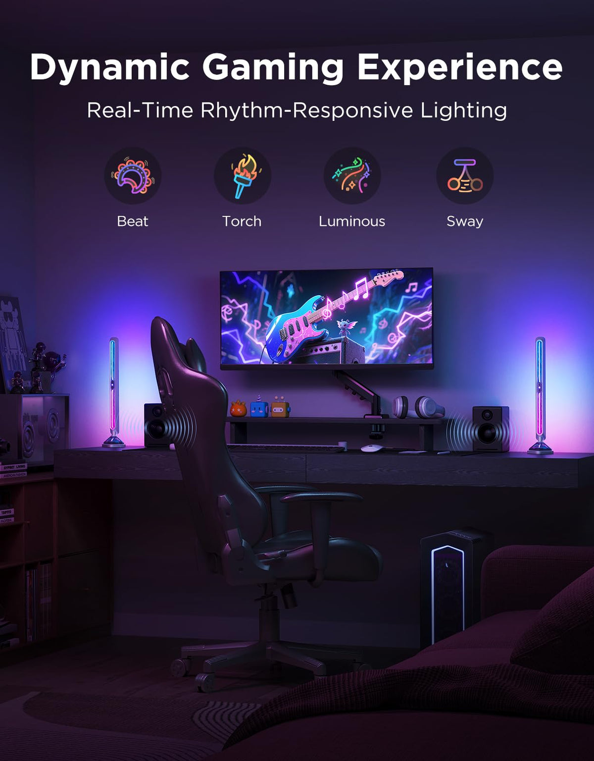 16-Inch Wi-Fi RGBIC Gaming Light Bars
