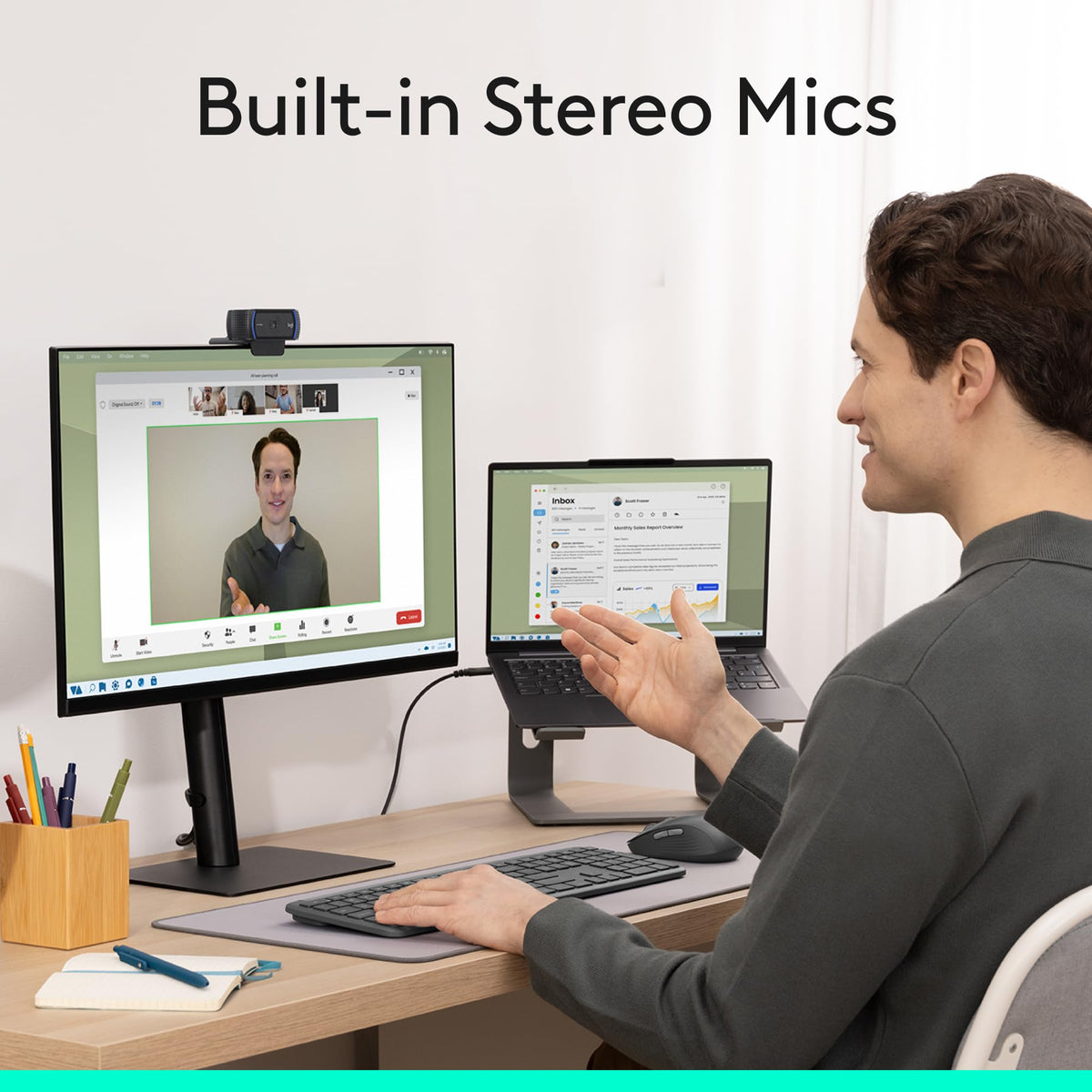 Full HD Webcam with Stereo Audio