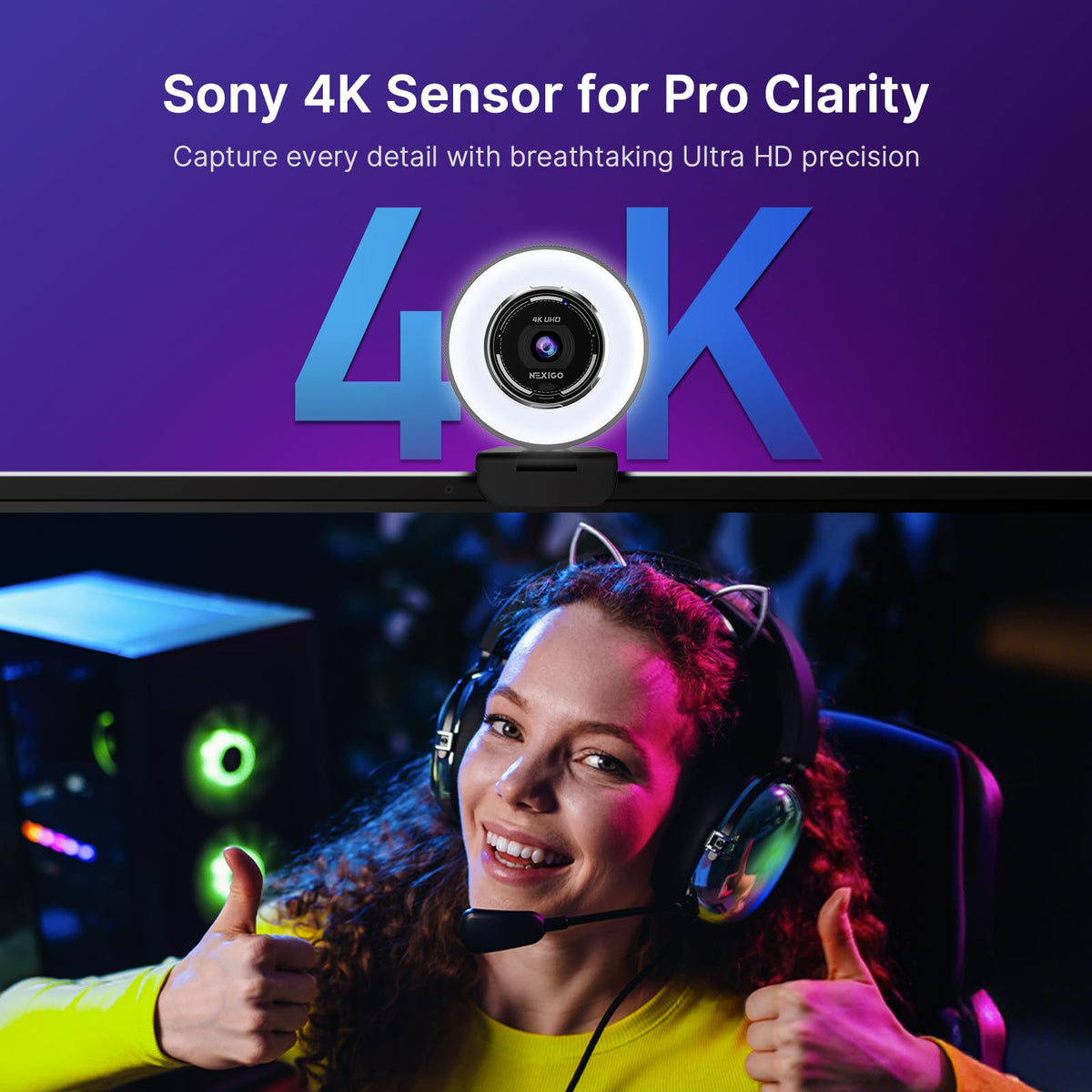 Privacy-Cover 1080p and 4K Webcam