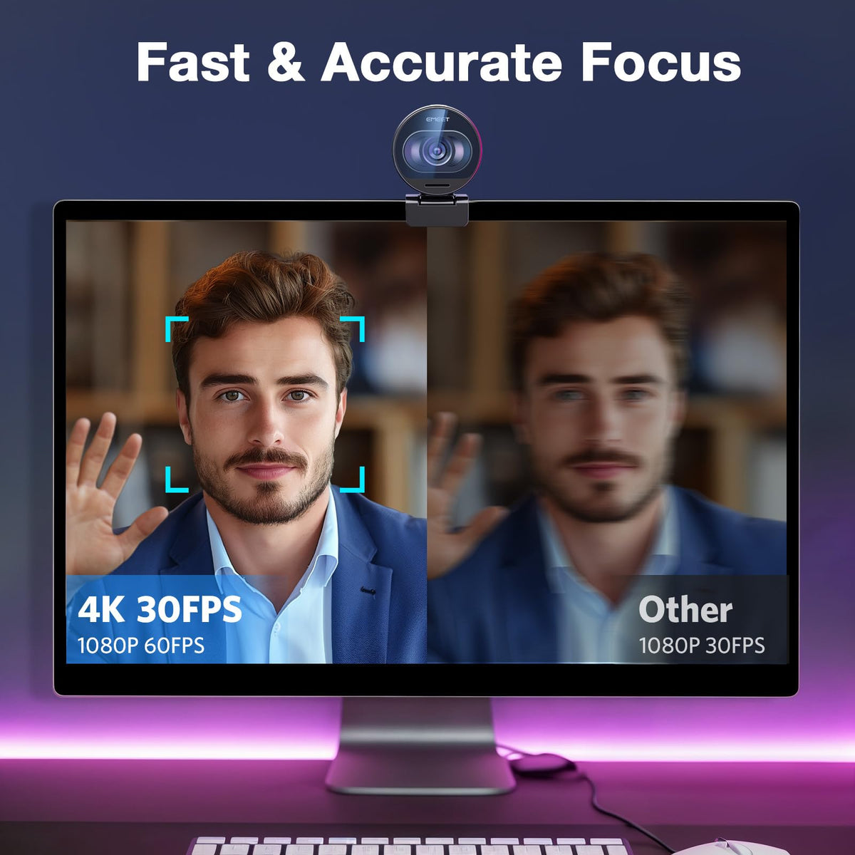 4K Streaming Webcam with Autofocus