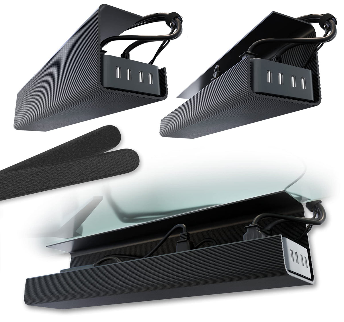 No-Screw Cable Management Trays, Two-Pack