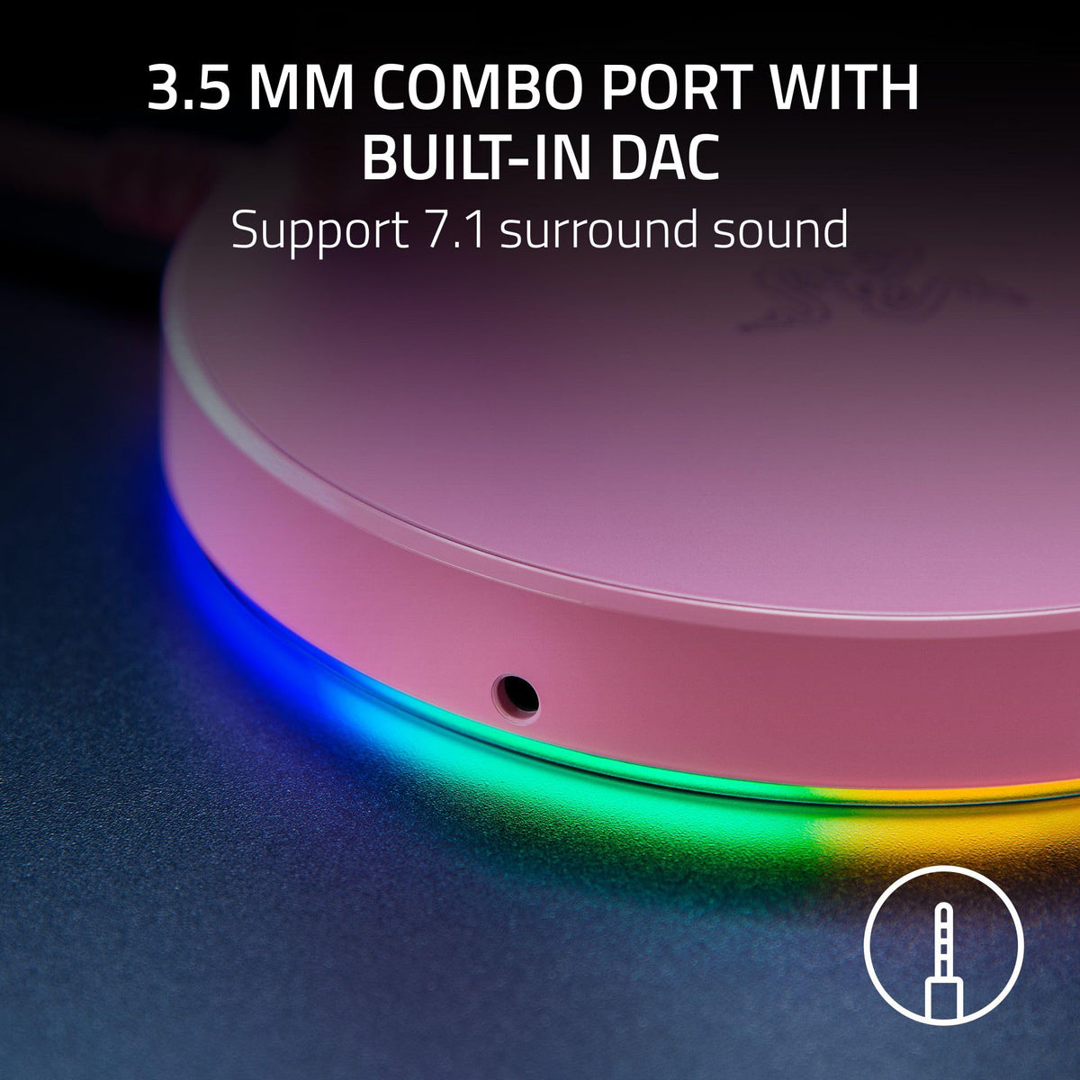 RGB Headphone Stand with USB Hub