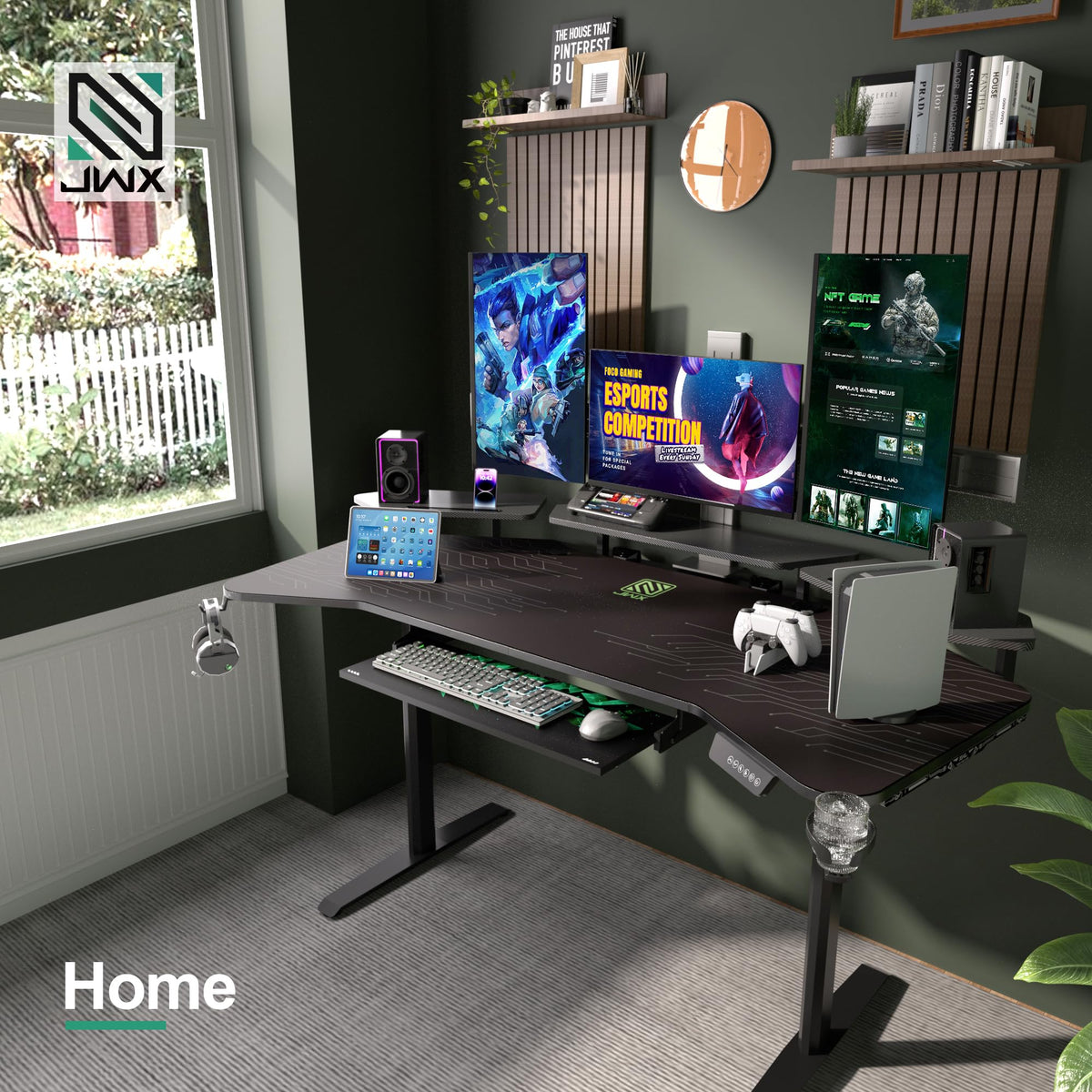 72-Inch RGB Height-Adjustable Gaming Desk