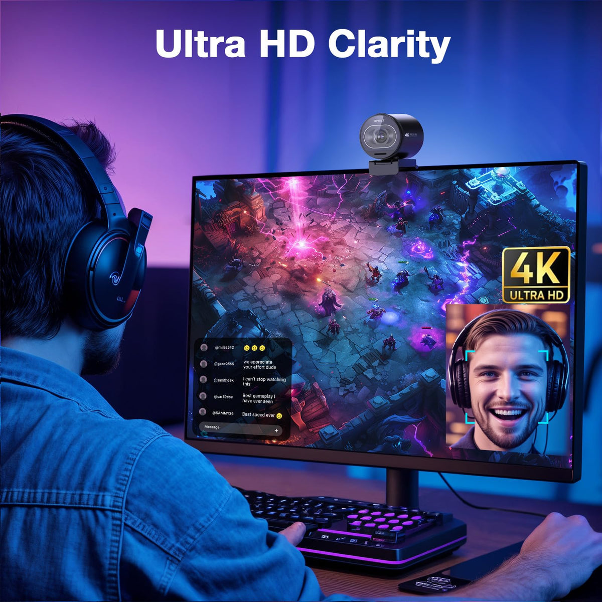 4K Streaming Webcam with Autofocus