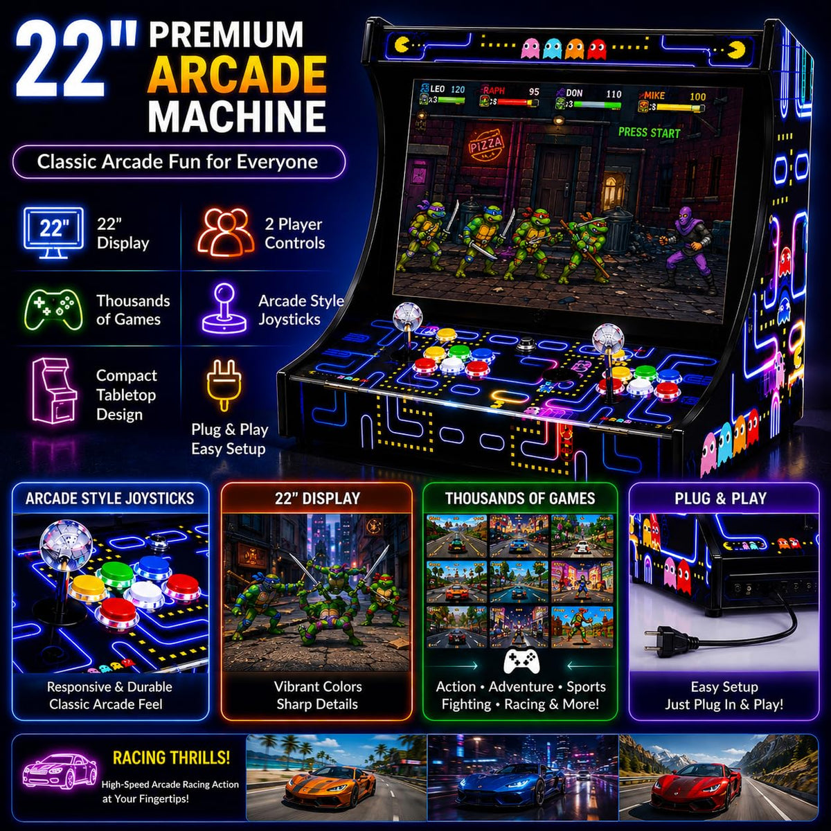 22-Inch Tabletop Arcade System
