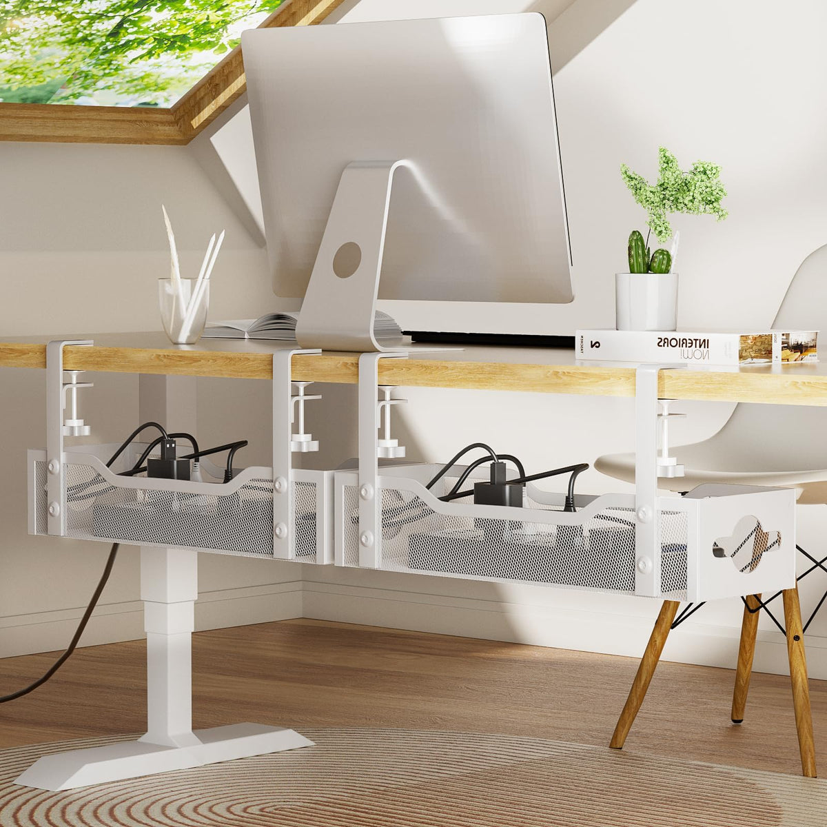 Under-Desk Cable Organizer Rack