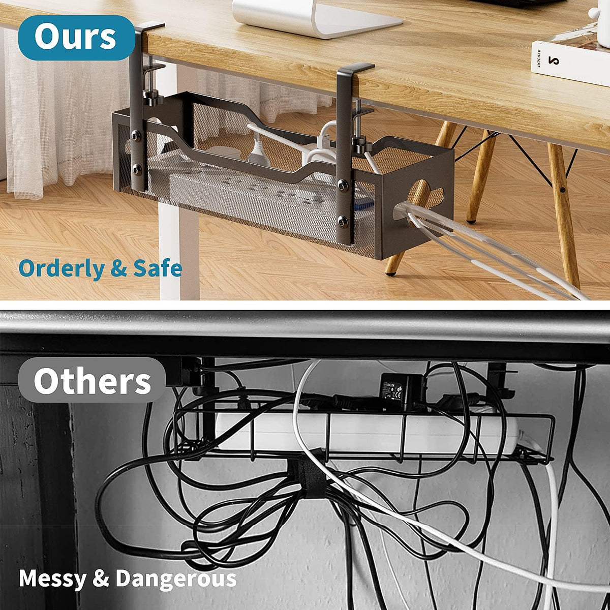 Under-Desk Cable Organizer Rack