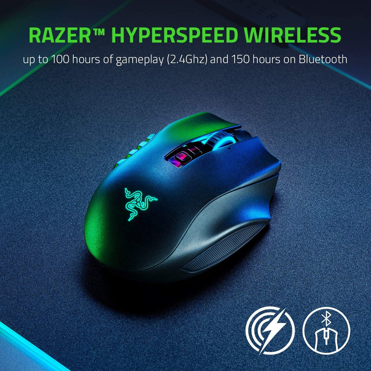 Modular Wireless MMO Gaming Mouse