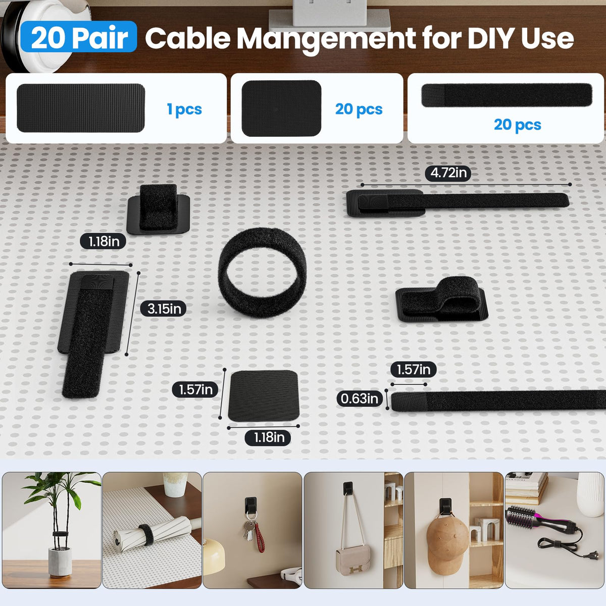 Adjustable Under-Desk Cable Holder